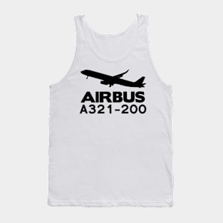 Airbus A321-200 Silhouette Print (Black) Tank Top